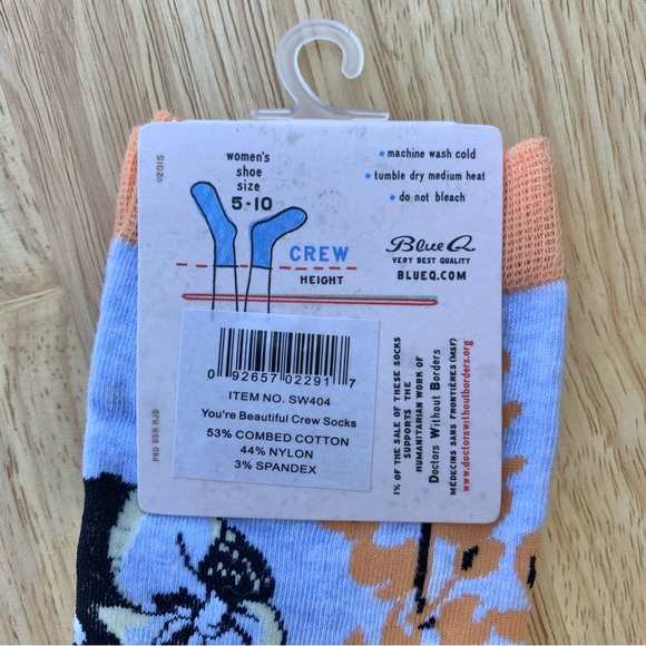 Blue Q Women's Crew Socks:  You’re Beautiful, Don’t Change ~ Shoe Size 5-10 - Picture 3 of 3